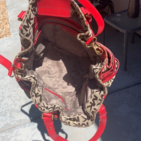 Michael Kors Red and Brown Women's Bag - Picture 12 of 14